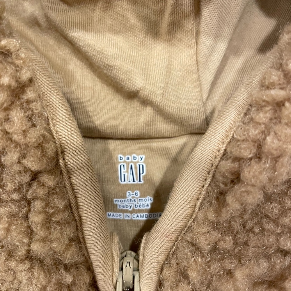 🐻 GAP Sherpa Bear Zip Jacket – 3–6 Months 🐻 - Picture 4 of 5
